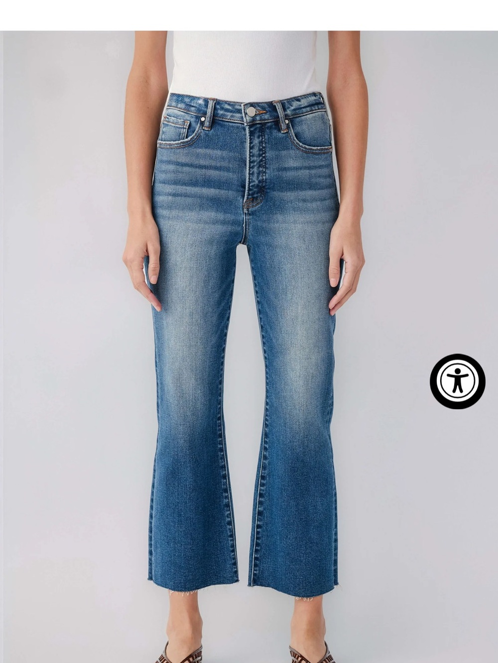 Risen Cora High-Rise Kick Flare Jeans - Blue Wash